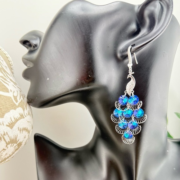 Stunning Blue Crystal Chandelier Earrings – EyeCandy Los Angeles - Picture 4 of 7